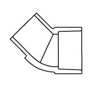 1-1/2" Clear PVC 45 Street Elbow 427-015L