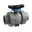1/2" PVC TBH Series Ball Valve, SOC/THD Ends, FPM Seals, Z Ball
