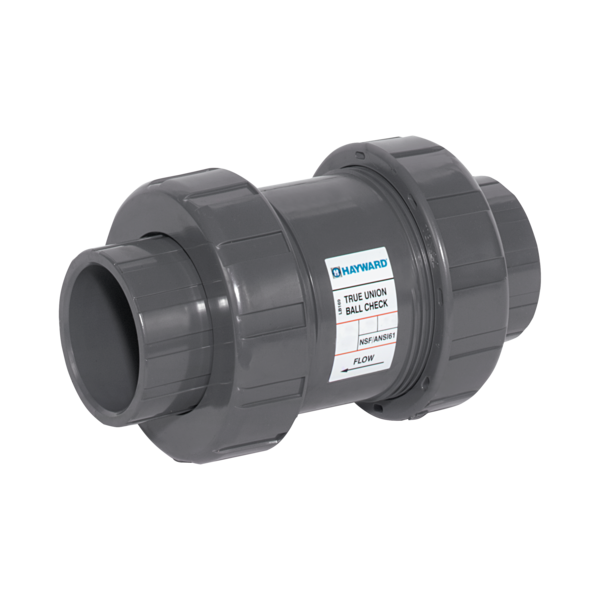 2" PVC True Union Ball Check Valves w/EPDM o-rings; Socket/Threaded End connections