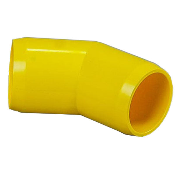 Yellow 1-1/4" Furniture Fitting 45 Elbow (FF-45-012-YELLOW)